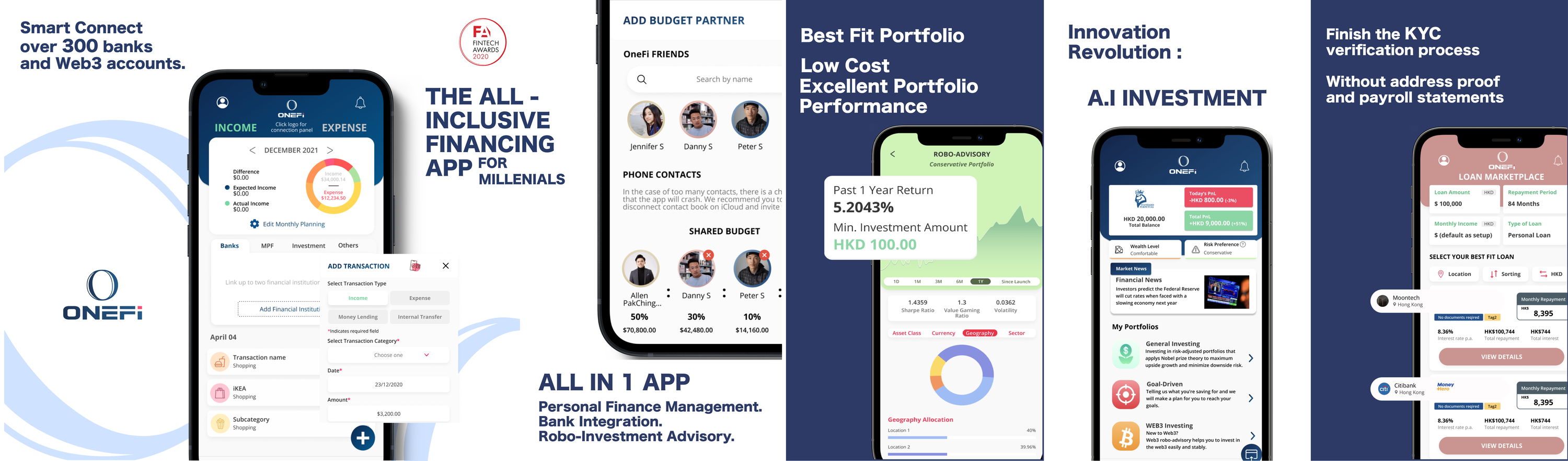 ONEFi is an AI-based money management app that enables users to manage and monitor over 300 global banks