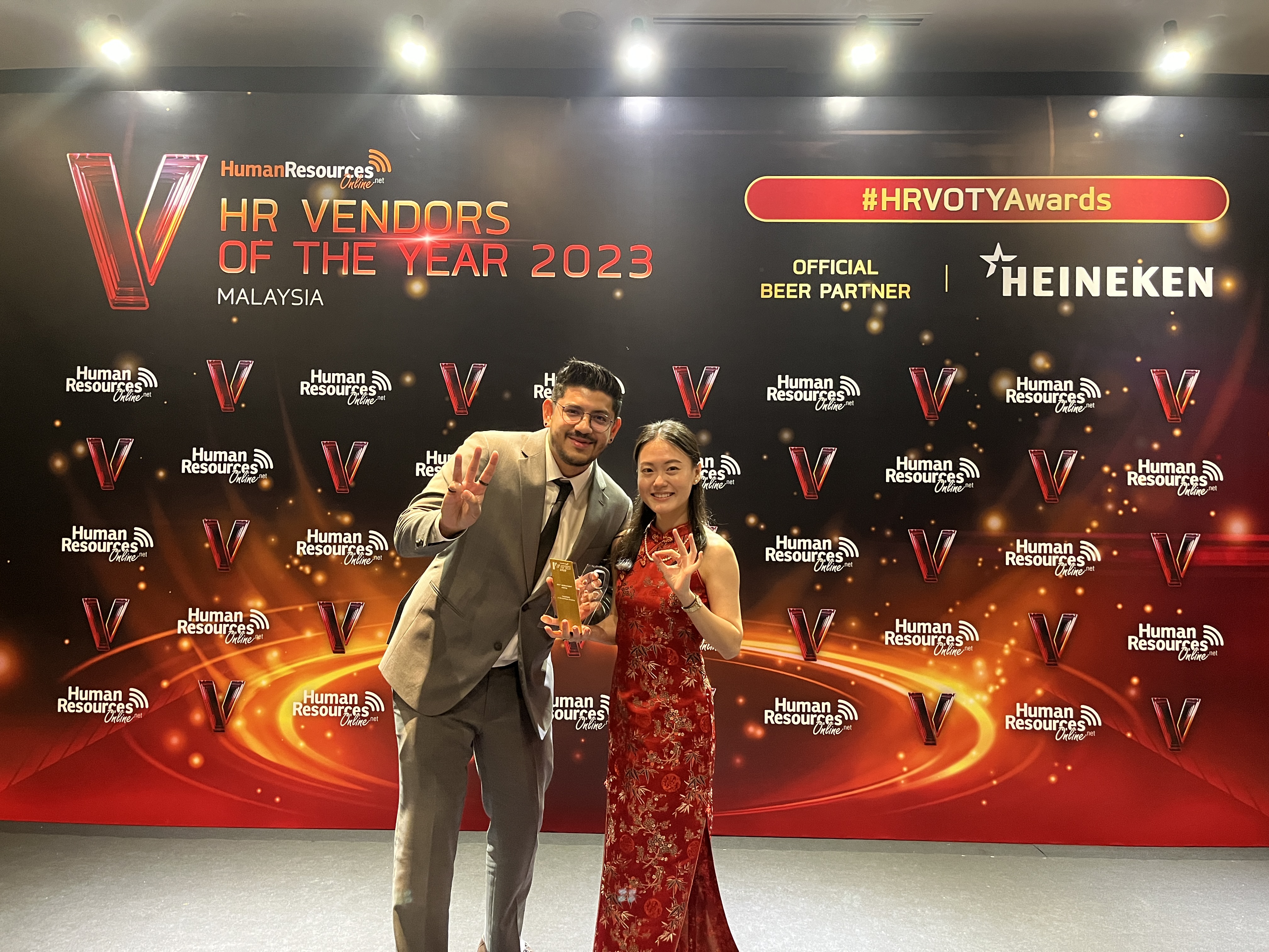 Craig Ryan Goonting, Chief Operating Officer of TROOPERS and Andrea Ong, Digital Transformation & Change Officer of TROOPERS at the HR Vendor of the Year Awards