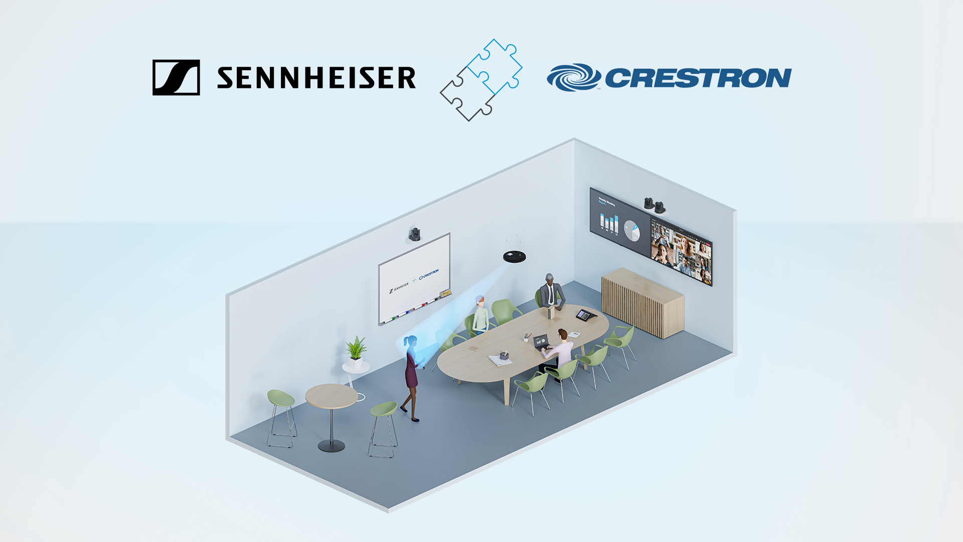 Sennheiser TeamConnect Ceiling Medium Now Supported by Crestron Automate VX