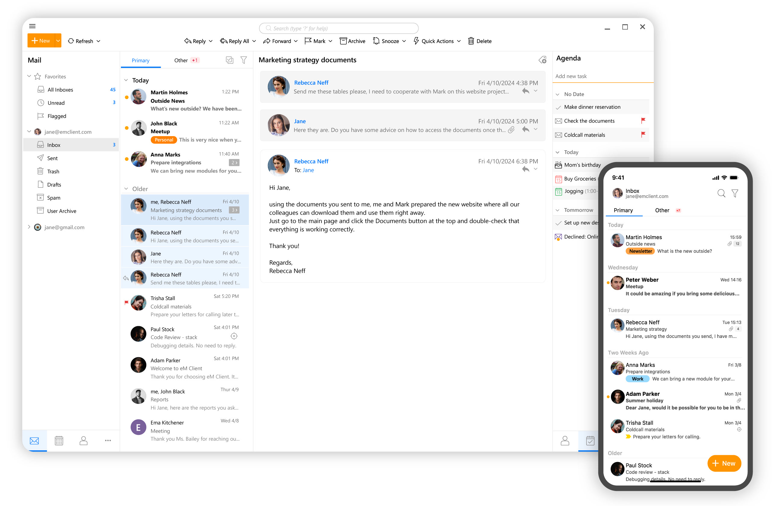 eM Client: the new version of the email app for Windows, Mac, Android and iOS incorporates AI tools.