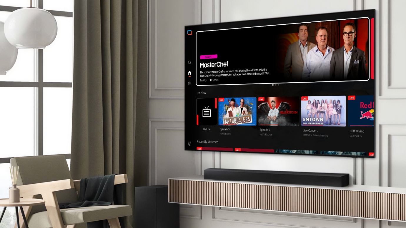 Samsung TV Plus interface on a Samsung Smart TV