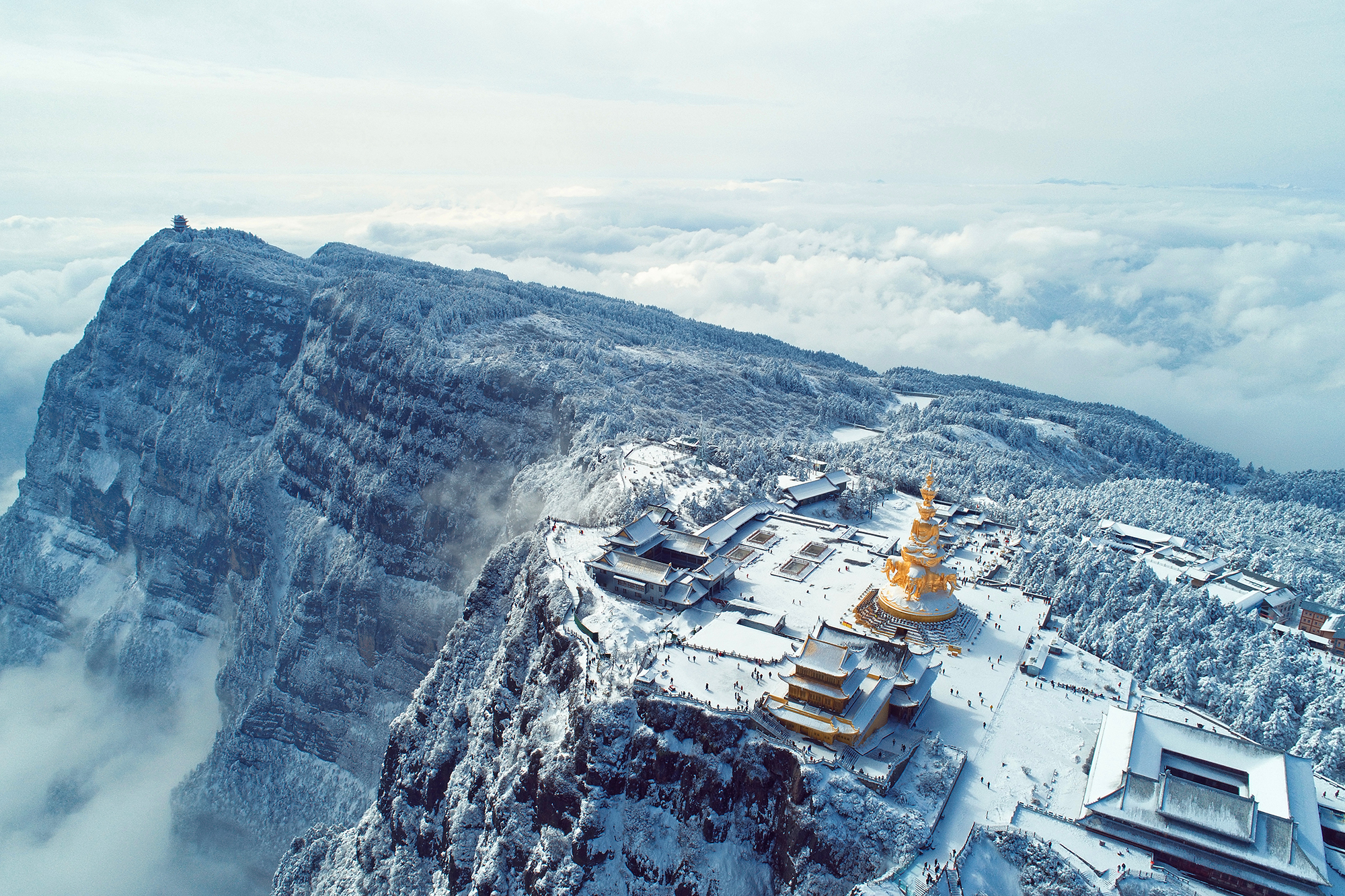 Mount Emei's Snow-clad Peaks