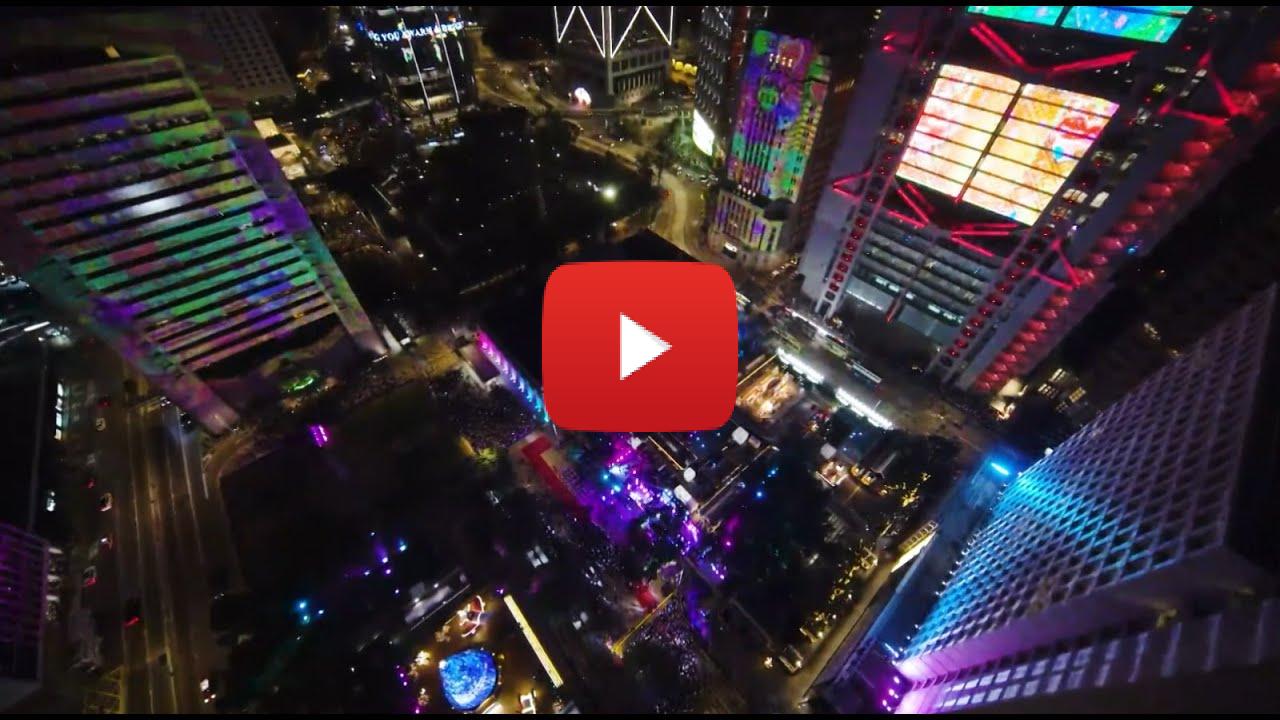Crowds gather for the New Year Countdown in Hong Kong