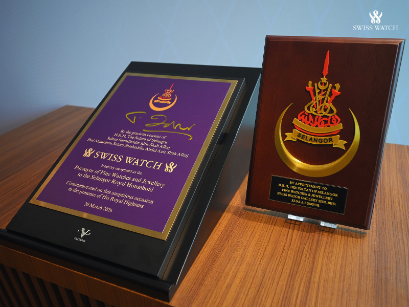 Swiss Watch has been given the Royal Warrant plaque by His Royal Highness, The Sultan of Selangor.