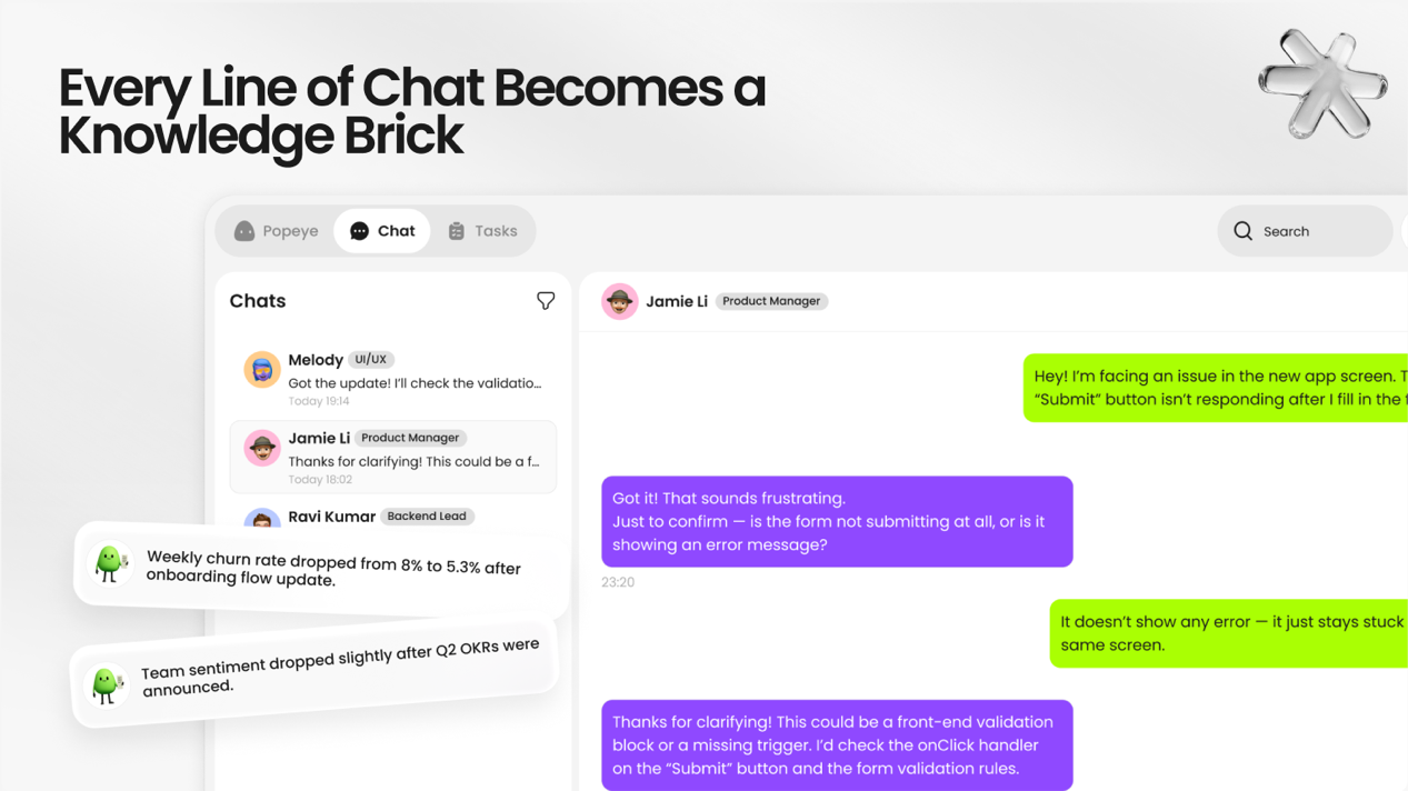 Ahoy (Popeye AI) turns everyday team conversations into a searchable enterprise knowledge base.